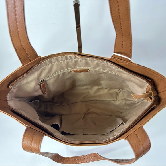 NWT Women’s The Sak DeYoung Tan Embossed Leather Shoulder Tote Bag - Picture 8 of 9